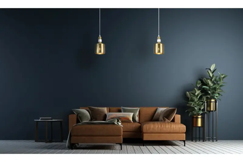 Decor Bellis zwart gouden cilindrische hanglamp met 1 lichtbron 4666