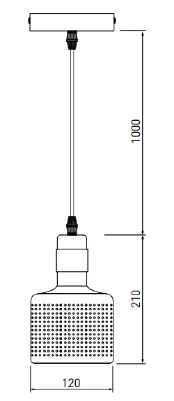 Decor Bellis zwart gouden cilindrische hanglamp met 1 lichtbron 4666