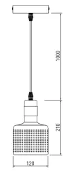 Decor Bellis wit gouden cilindrische hanglamp met 1 lichtbron 4574