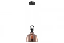 Decor Muscari II zwarte hanglamp met koper kleurig in metallic uitvoering lampenkap en zwarte lamphouder 3930