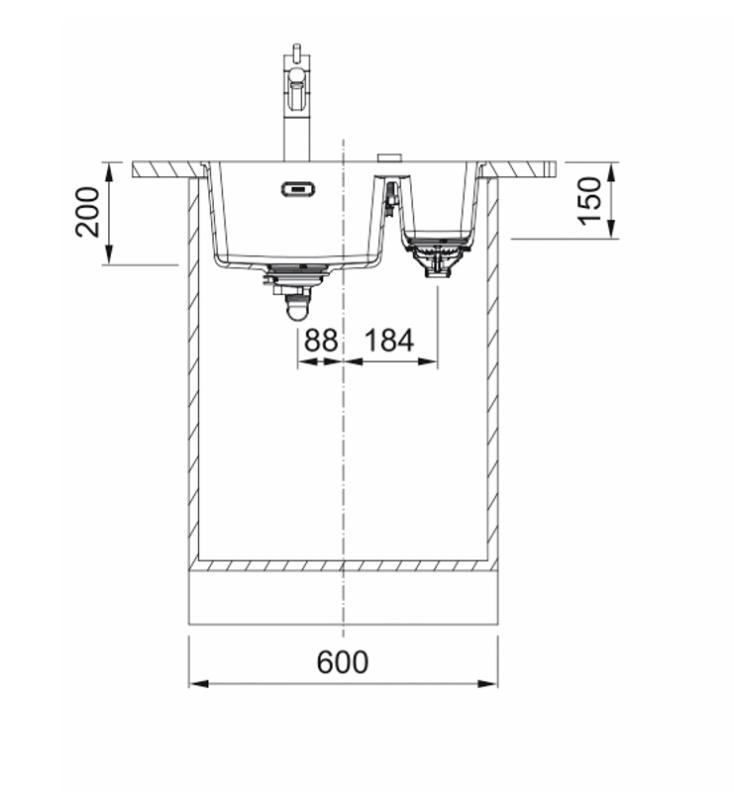 Franke Maris MRG 260-34-15 Fragranite Onyx spoelbak Bak Links vlakinbouw