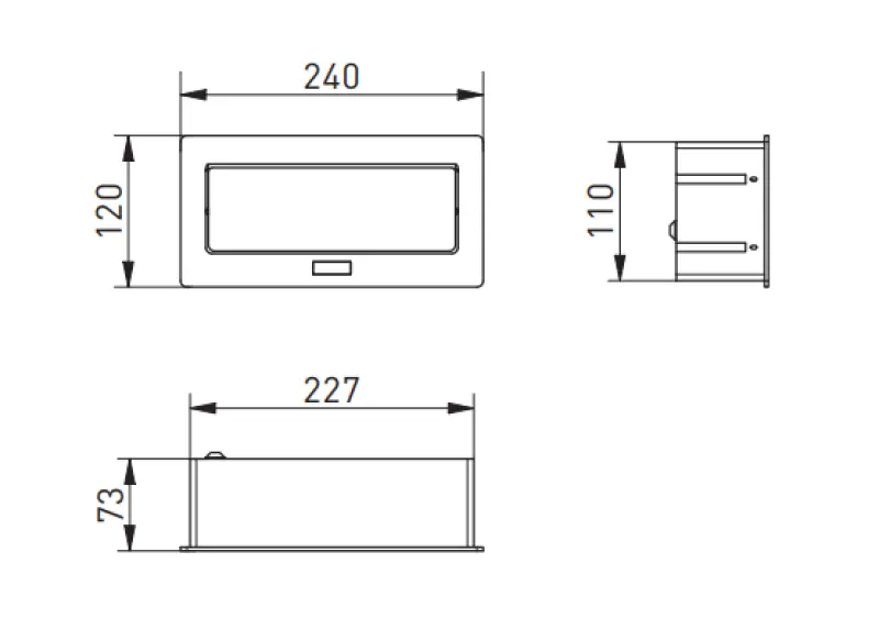Indux Flip Medium keuken stopcontact penaarde in het werkblad of bovenkast aluminium met 2 stopcontacten en 2 USB opladers 1208957850