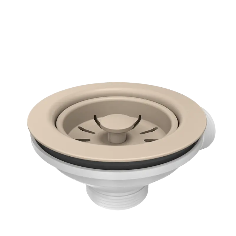 Quadri beige zandkleurige afvoerset spoelbak met overloop 1208957901