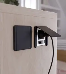 Indux Flip inbouw penaarde Stopcontact mat zwart met 2xUSB A,  1xRJ45 en HDMI aansluiting zwart 1208957915