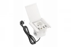 Indux Flip mat wit penaarde inbouw Stopcontact met 2xUSB A, 1xRJ45 en HDMI aansluiting 1208957916