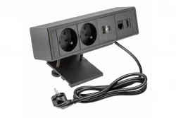 Indux Desk buro of tafel mat zwarte penaarde stopcontact (2x) met  1xUSB A, 1xUSB C, 1xRJ45 en 1xHDMI 1208957920