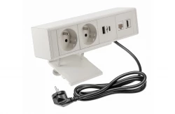 Indux Desk buro of tafel mat wit penaarde stopcontact (2x) met 1xUSB A, 1xUSB C, 1xRJ45 en 1xHDMI 1208957921