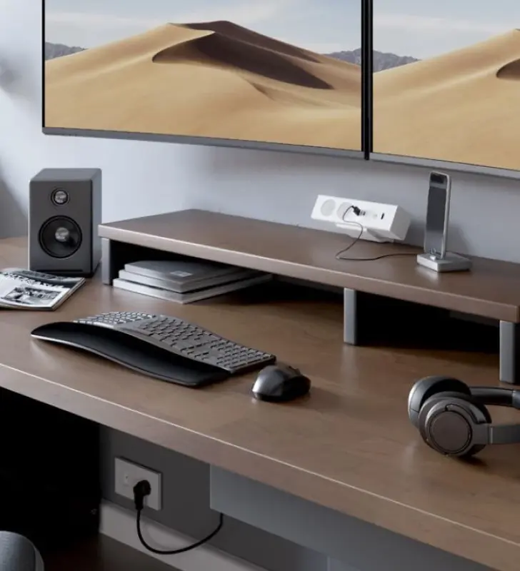 Indux Desk buro of tafel mat wit penaarde stopcontact (2x) met 1xUSB A, 1xUSB C, 1xRJ45 en 1xHDMI 1208957921