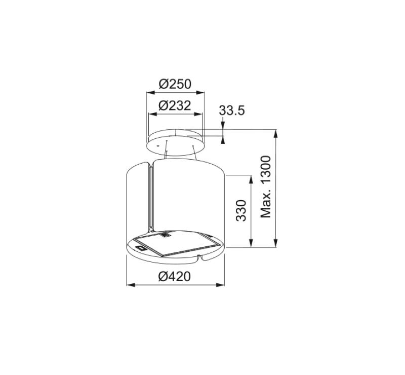 Franke Smart Suspended eiland mat zwart afzuigkap 42cm 345.0654.933
