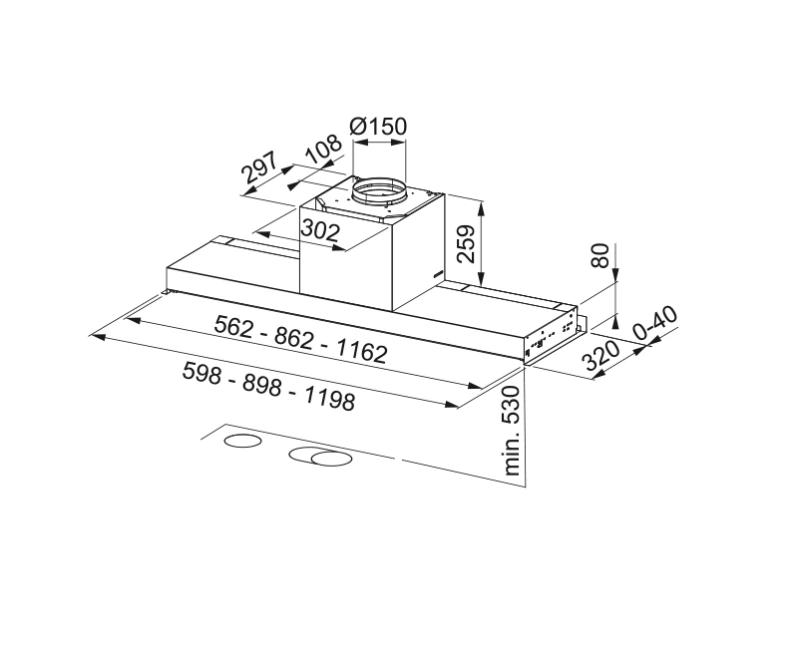 Franke Maris Style Drip Free inbouw RVS afzuigkap 120cm 305.0662.834