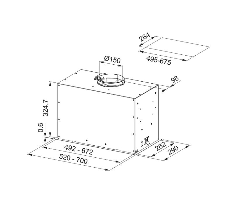 Franke Maris Box Flush EVO inbouw mat zwart afzuigkap 52cm 305.0665.364