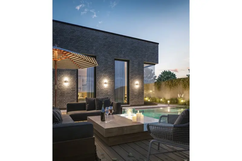 Lighting Corta tuinverlichting muurlamp antraciet voor 2 lichtbronnen 1289002