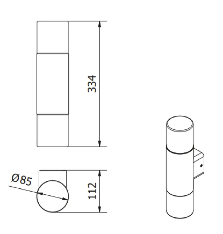 Lighting Corta tuinverlichting muurlamp antraciet voor 2 lichtbronnen 1289002