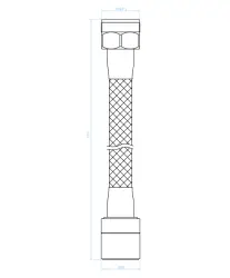 Aquadesign 2-functie verlengde perlator met flexibele uitloop 17cm chroom M22 en M24  1208958227