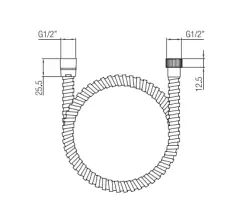 PB Unix metalen doucheslang 150 cm koper met 1 conische aansluiting 1/2 1208958329