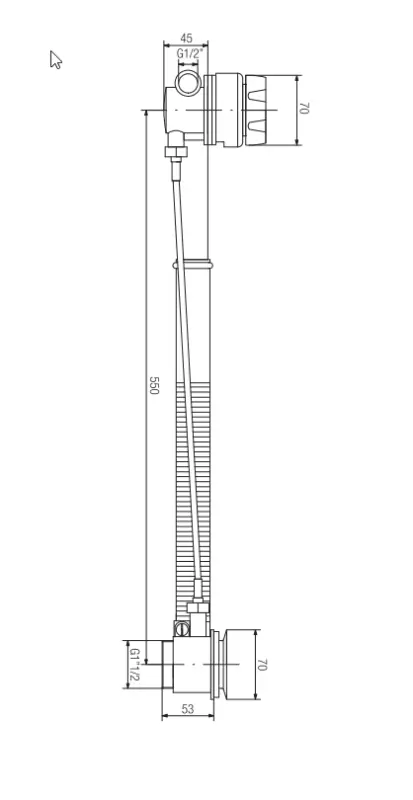 PB badafvoer RVS met badoverloop en badvulcombinatie 1208958389