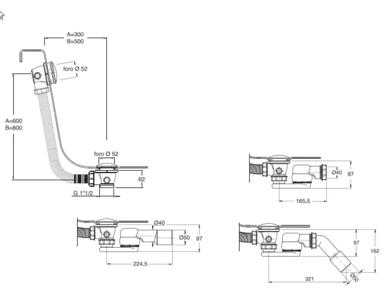 Waterevolution badoverloop met push to open  PVD Light Gold 1208958402