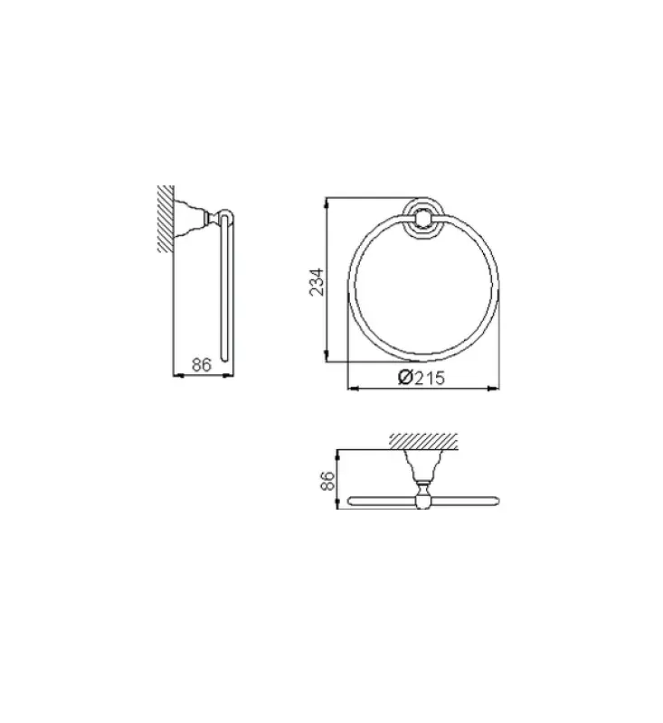 Huber Croisette Klassiek Handdoekring Brons 4018.01H.BA