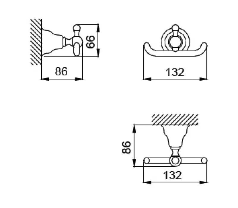 Huber Croisette Klassiek Handdoekhaakje RVS 4010.01H.AC