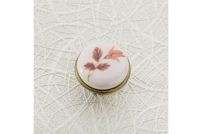 Porcelain knob J4 antique brass B-autumn rose 1208959151
