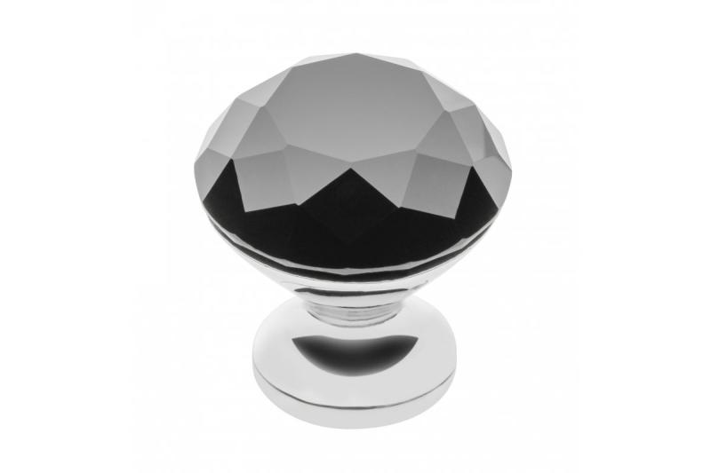Zamak knob Crystal Palace B 25mm chrome + BLACK CRYSTAL 1208959271