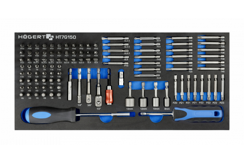 Hoegert 7-lade gereedschapskast met een zijdeur met accessoires 544 stuks. 1208962010