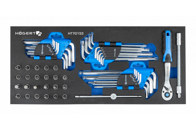 Hoegert 7-lade gereedschapskast met een zijdeur met accessoires 544 stuks. 1208962010