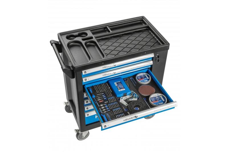 Hoegert 7-lade gereedschapskast met een zijdeur met accessoires 544 stuks. 1208962010