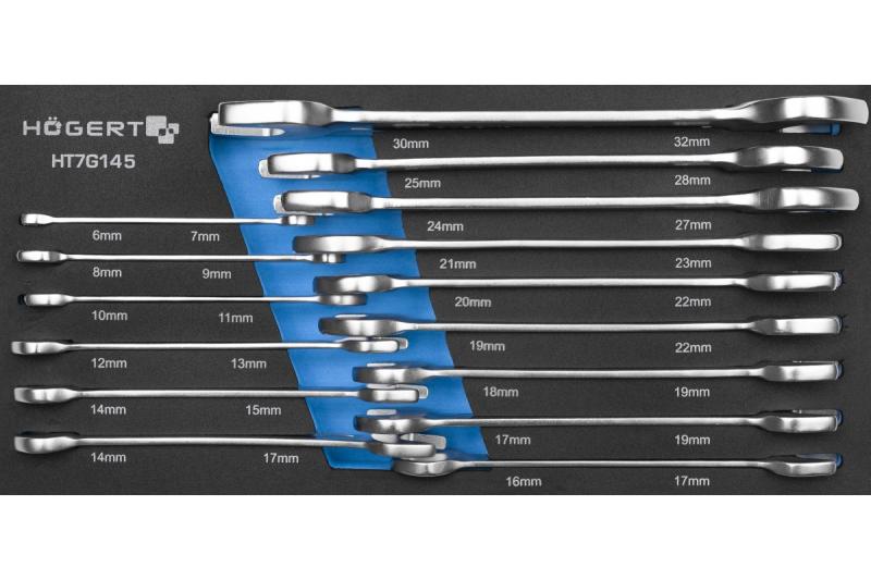Hoegert Combinatiesleutelset 15 stuks technisch schuim 1208962052