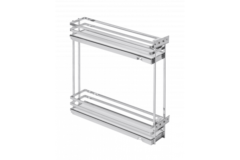 MovixPro side cargo basket, 2 shelves, for cabinet 150mm, without guides, chrome, mat white 1208962393