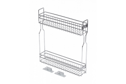Movix side cargo basket, 2 shelves, for cabinet 150mm, without guides, chrome-plated 1208962395