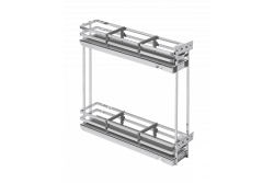 Side cargo basket MovixPro, 2 shelves, for 200mm cabinet, without slides, chrome 1208962396