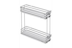 MovixPro side cargo basket, 2 shelves, for cabinet 200mm, without guides, chrome,white mat 1208962397