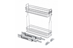 Movix side cargo basket, 2 shelves, for cabinet 200mm, without guides, chrome-plated 1208962399