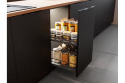 MovixPro side cargo basket, 2 shelves, for cabinet 400 mm, without guides, chrome, mat white 1208962405