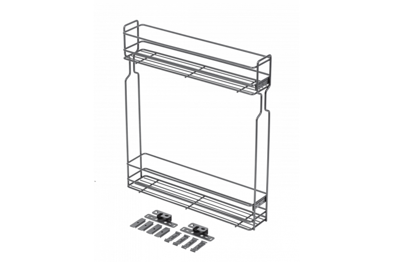 Side cargo basket, mounting for H45 ball guides, 2 shelves, cabinet 150 mm, without anthracite guides 1208962410