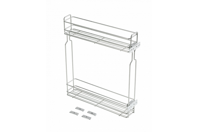 Side cargo basket, mounting for H45 ball guides, 2 shelves, cabinet 200 mm, without guides galvanized 1208962415