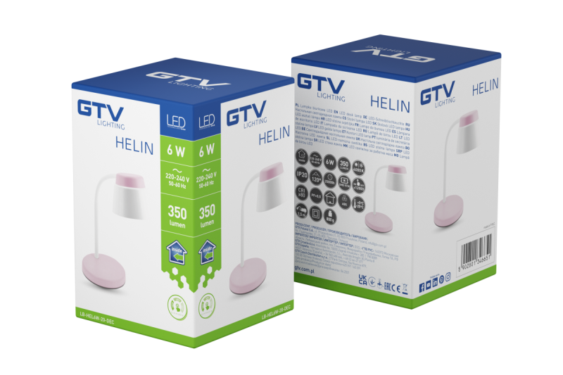 Decor Bureaulamp Helin 6W 350lm AC220-240V 3-CCT PF> 0,5 RA>80 Roze 1208962492