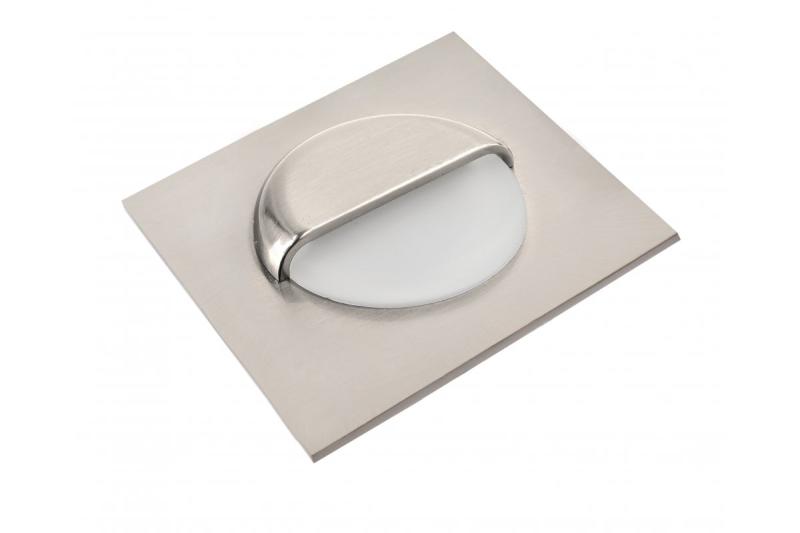 Decor LED traparmatuur ESCADA KB DC12V vierkante matglazen kap 0 8W 70lm 4000K inox kabel 150cm.