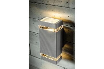 Decor Wandarmatuur met twee richtingen NESSA GU10 MAX. 2x50W IP54 AC220-240V 50/60Hz grijs. 1208963008