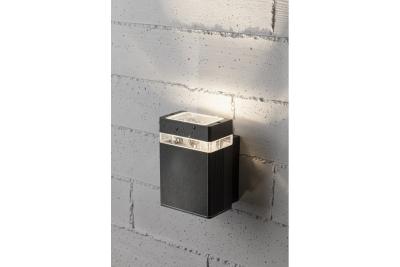 Decor Wandarmatuur één richting NESSA GU10 MAX. 50W IP54 AC220-240V 50/60Hz zwart. 1208963009