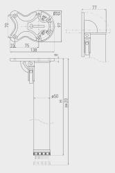 Inklapbare tafelpoot wit 87cm hoog 50mm diameter en 2cm verstelbaar 1208963578