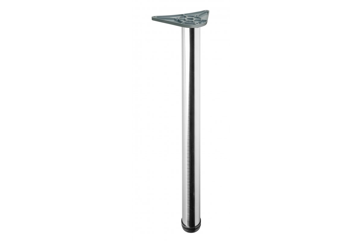 Tafelpoot rond chroom 71cm hoog verstelbaar 3cm met poot diameter 6cm 1208963580