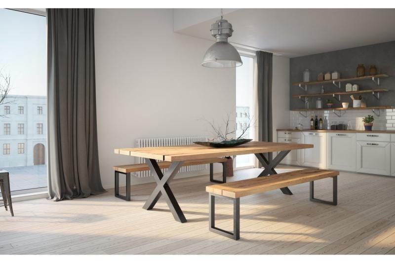 Frame leg GTV INDUSTRIA, cross, H=710 mm, W=820 mm, profile 80 x 20, steel, black 1208963603