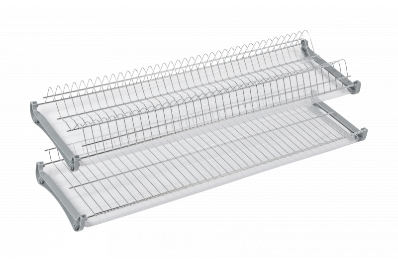 Dish rack, 900 mm, double-level 18 mm plate, 4 top mounted fasteners, w/out alu rods, 1 item 1208963674