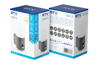 Decor Tuinarmatuur CORTA-AU PIR E27 MAX.25W IP44 AC220-240V 50-60Hz wandlamp bovenkant grafiet. 1208963858