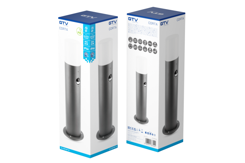Decor Tuinarmatuur CORTA-P PIR 40 E27 MAX.25W IP44 AC220-240V 50-60Hz paal grafiet. 1208963862