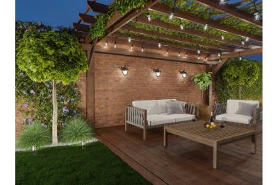 Decor Tuinverlichting GRANDE-AD E27 MAX.60W IP54 AC220-240V 50-60Hz platte bodem zwart. 1208963884