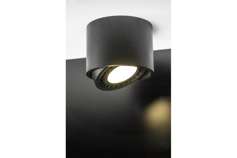 Decor ISUMI plafondlamp met verstelbare hoek aluminium 130x100 IP20 ES111 GU10 rond zwart. 1208963894