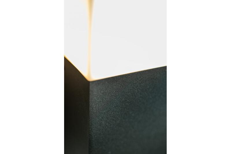 Decor Tuinarmatuur LARGO-AU E27 MAX.15W IP44 AC220-240V 50-60Hz wandlamp met rechte bovenkant in grafietkleur. 1208963916